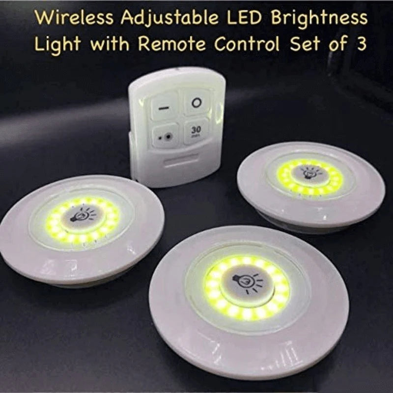 3 piecesWireless Makeup Mirror & cabinet light (Remote control With Adjustable intensity)