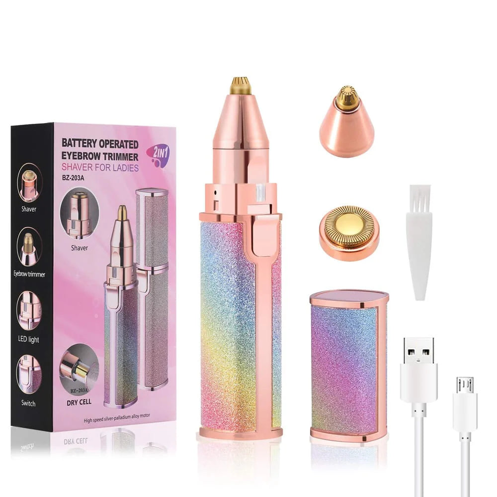 Flawless 2 In 1 Eyebrow Trimmer & Facial Hair Remover